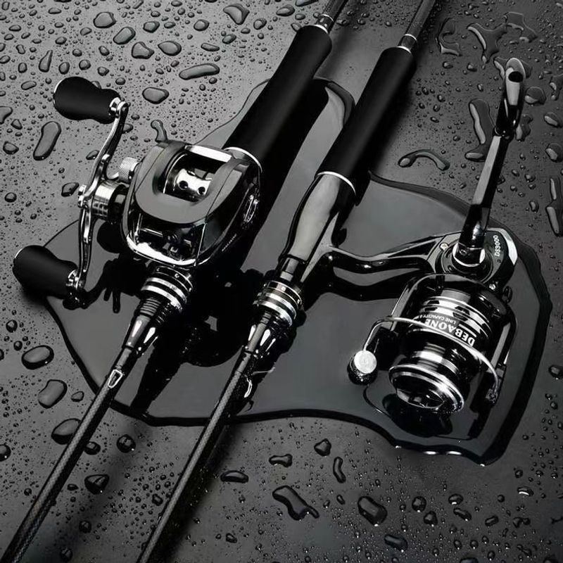 New lure rod set for beginners, carbon fiber long-distance casting sea rod, fishing rod with droplet reel and spinning reel, complete set