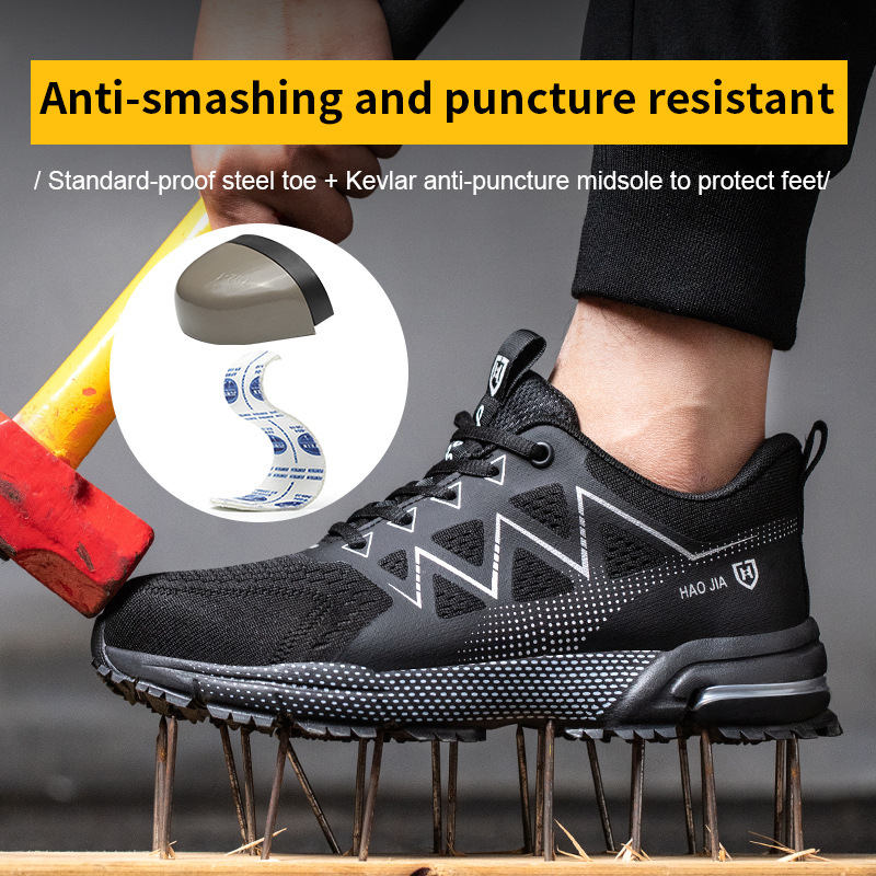 Calzado de Seguridad con Puntera de Acero, Tejido Transpirable, Anti-Aplastamiento, Anti-Pinchazos, Ligero, Resistente al Desgaste, Talla Europea, Venta al Por Mayor image 4