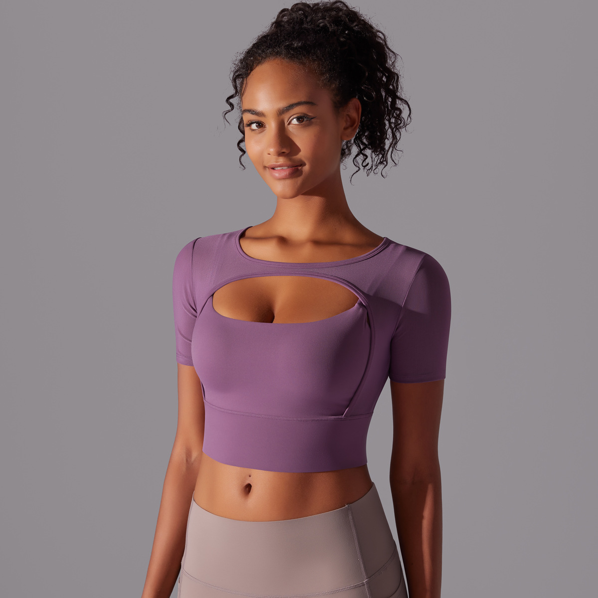 182g Weight Short Sleeve Sleeve Length Pullovers Placket Type Nylon, Spandex Fabric Type Short Top Length T-shirt Tops Type Yoga, Sports Occasion Round Neck Neckline Solid Color Pattern Women Gender Hollow Out Craft Fitness Sport Style Solid Color Nylon Spandex Round Neck Hollow Out Active Tops T-shirt 42