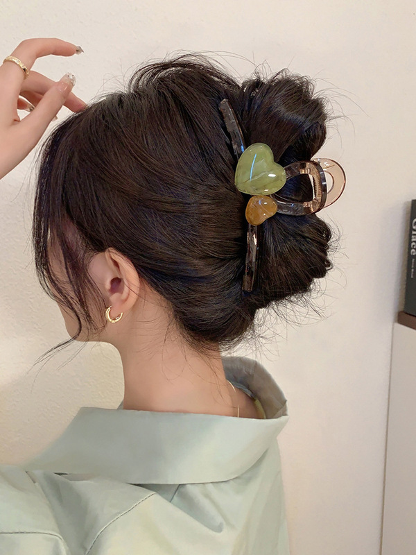 女性用の茶色の大きなグリッパー、髪のボリュームの多い女性用の高級シャーククリップ、気質のあるヘアピンとヘッドバンド|undefined