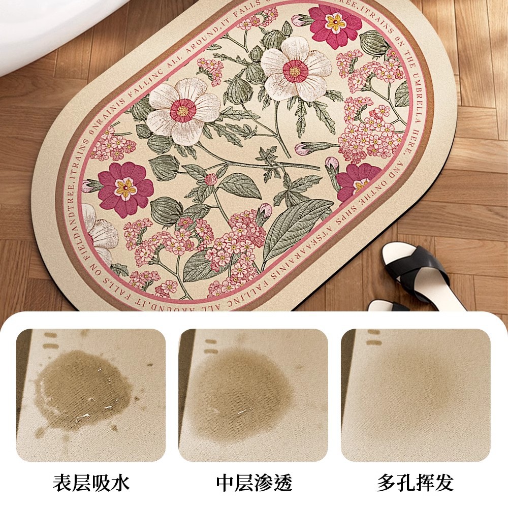 gabinete de baño americano puerta de barro de diatomeas absorción de agua alfombra antideslizante de secado rápido alfombra de baño alfombra de puerta