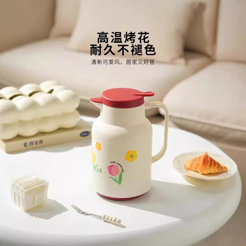 Household Thermos Large Capacity Thermos Kettle Bottle Bottle Dormitory Thermos Coffee Pot Glass Liner Thermos