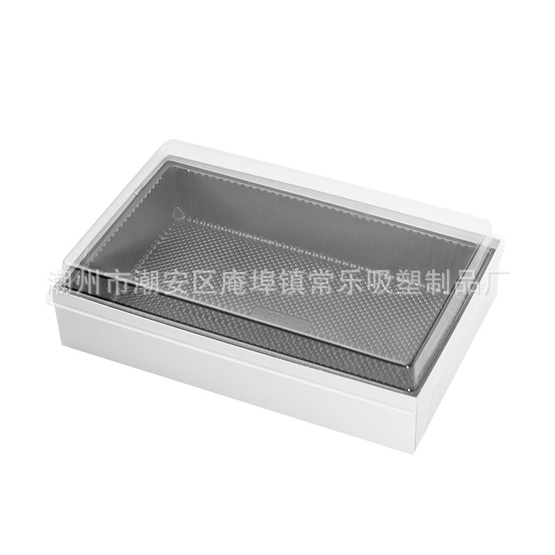 Caja de embalaje de fruta cortada no plegable, caja de embalaje desechable a prueba de niebla de cuatro cuadrones, cinco cuadrones y seis cuadrones de sushi