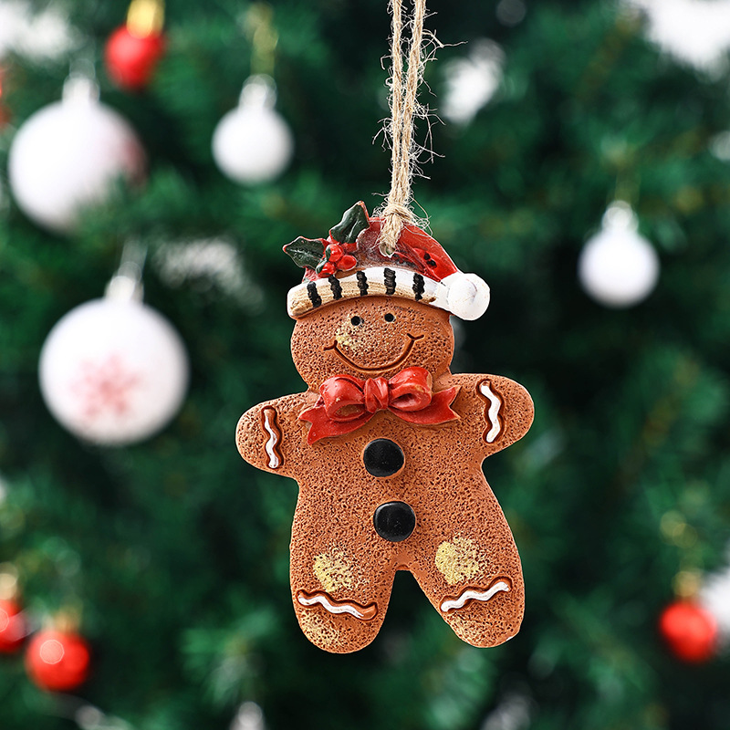 50g Weight pendant Home Textiles & Decor Type Hanging Ornaments Event & Party Supplies 1 Piece Quantity Party, Festival Occasion Resin Material Christmas Festival Gingerbread Pattern Cute Style Christmas Cute Gingerbread Resin Party Festival Hanging Ornaments 2