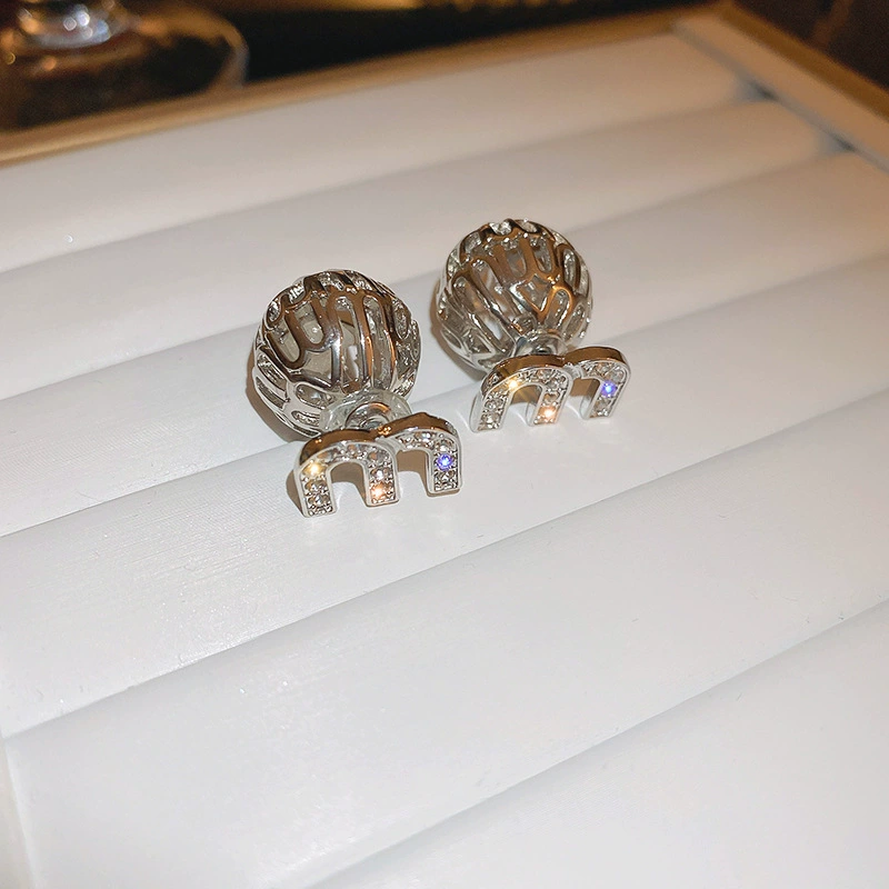 Серебряная игла, цирконы, модные универсальные серьги из жемчуга, стиль высокого качества, стиль «легкая роскошь», оптовая закупка