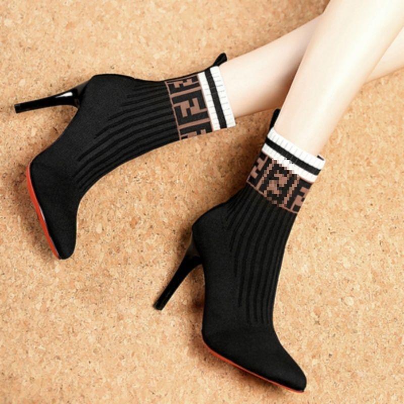 Women's Short Boots 2025 Spring and Autumn Style Single Boots Sock Boots Korean Street Style High Heel Stiletto Versatile Women's Boots Trendy