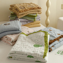 韩式花边五层色织提花毛巾被空调毯夏凉被可机洗水洗单双人薄盖被
