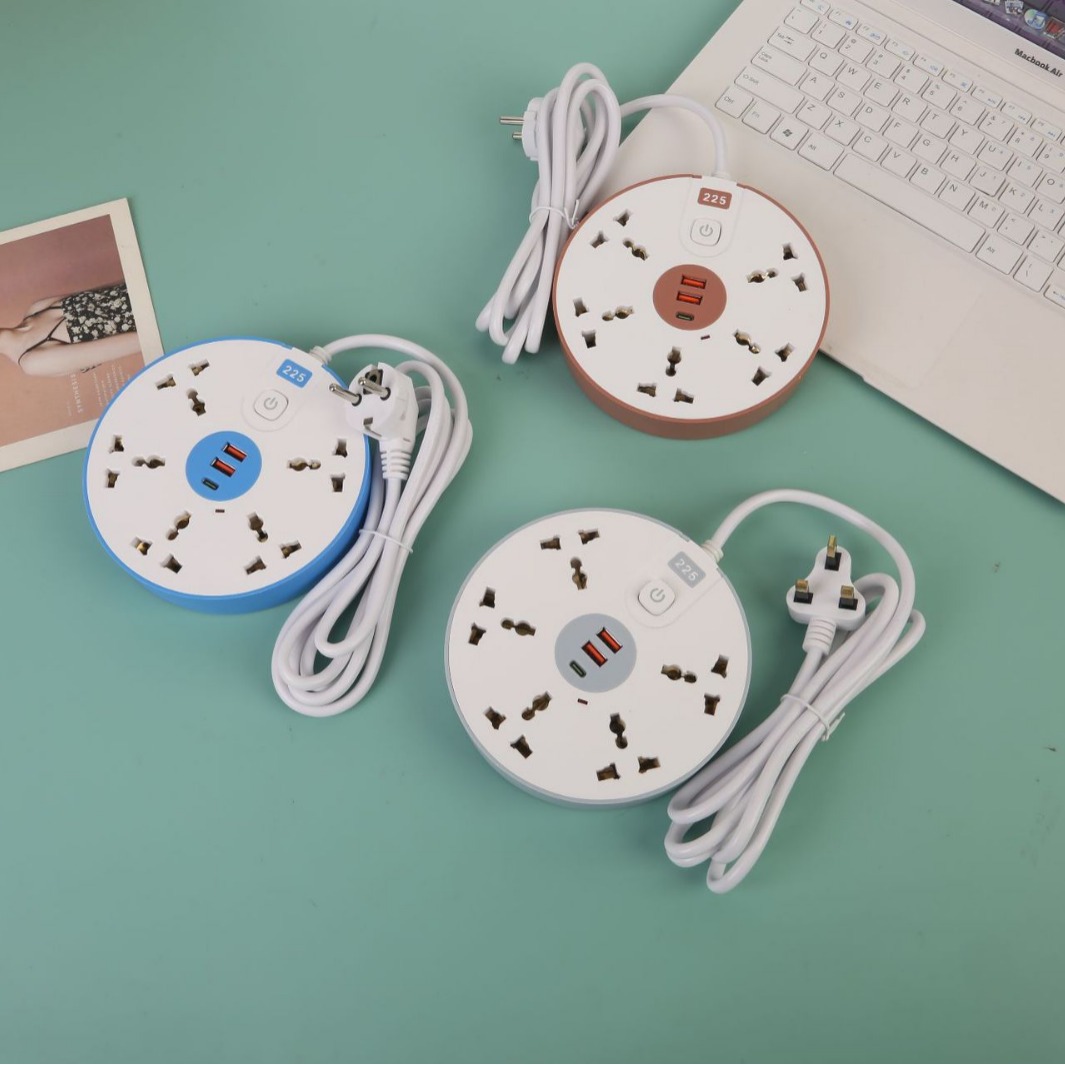 圆形插板万能孔插线板欧式美式英式 沙特阿拉伯 埃塞俄比亚