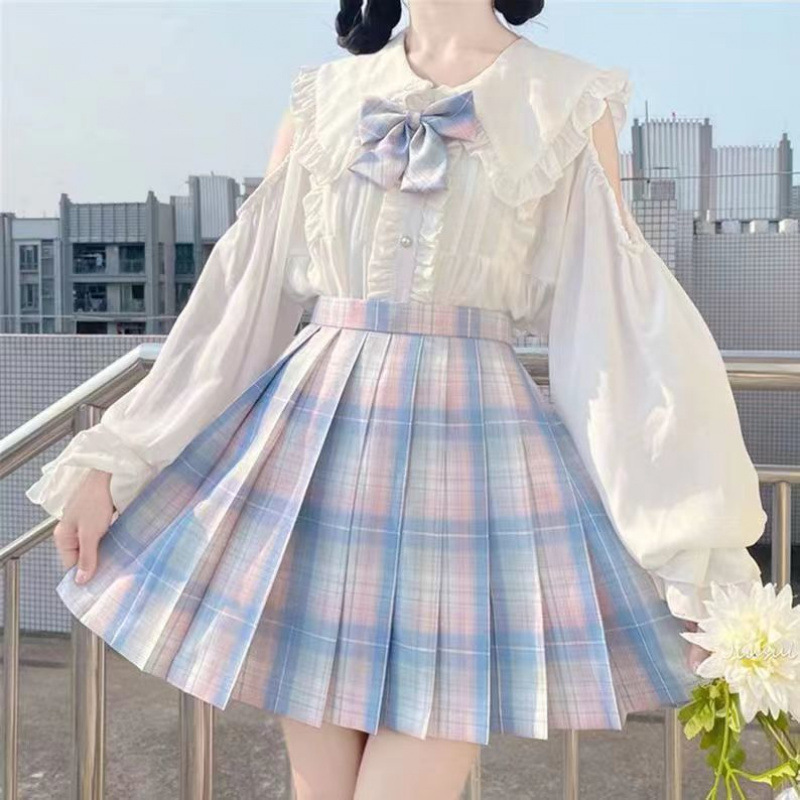 JK Clothing Summer Japanese Style Campus Style Costume Student School Uniform Women's Pleated Skirt Paid Skirt Set Skirt
