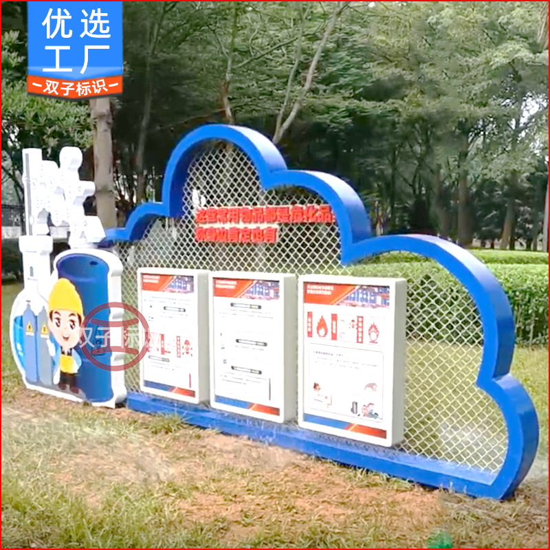 户外烤漆文化宣传标识标牌工厂公园景观小品不锈钢异形宣传栏