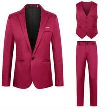 春秋新款男士单排一粒扣纯色西装西裤韩版修身男式大码西服套装