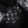 Retro starry sky, set, ring, European style, suitable for import, with gem, 11 pieces