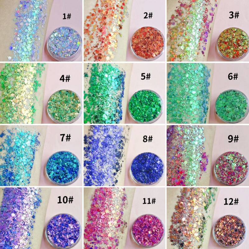 Holographic chameleon glitter sequins glitter gel gel body hair decoration rabbit glue eye makeup direct application Holographic chameleon glitter sequins glitter gel gel body hair decoration rabbit glue eye makeup direct application