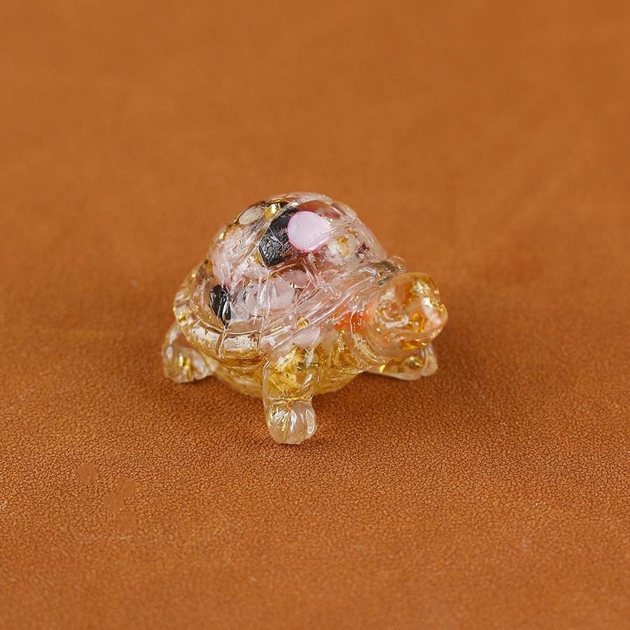 Cristal natural Animal Cristal blanco Cute Little Turtle Decoración creativa Adornos de escritorio Artesanías Decoración de coche