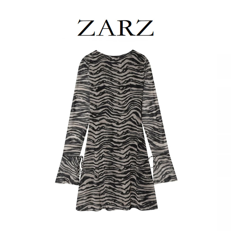 ZARZ Custom-made European and American style new women's fashion animal print silk mesh dress 5039846 ZARZ Custom-made European and American style new women's fashion animal print silk mesh dress 5039846