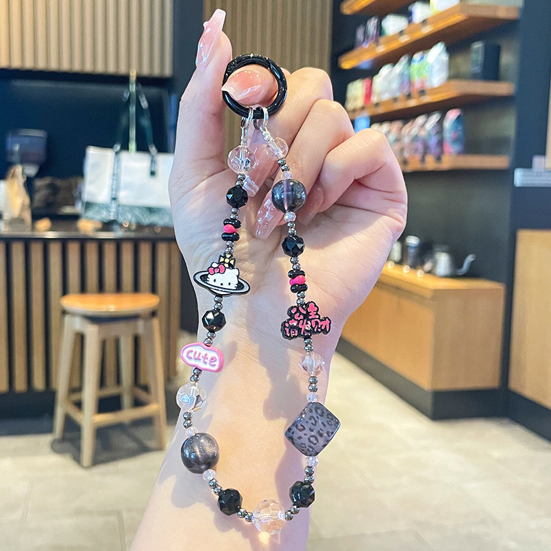 Princesa, por favor, hacer fortuna, cadena de teléfono móvil, nueva aleación de caso de teléfono móvil, colgante de cuentas de alta calidad, colgante de llaves corto