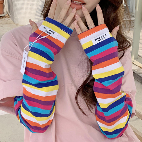 Sunscreen sleeve pure cotton gloves ice silk cycling women's ice sleeves arm protector arm sleeve loose summer hand sleeve wholesale