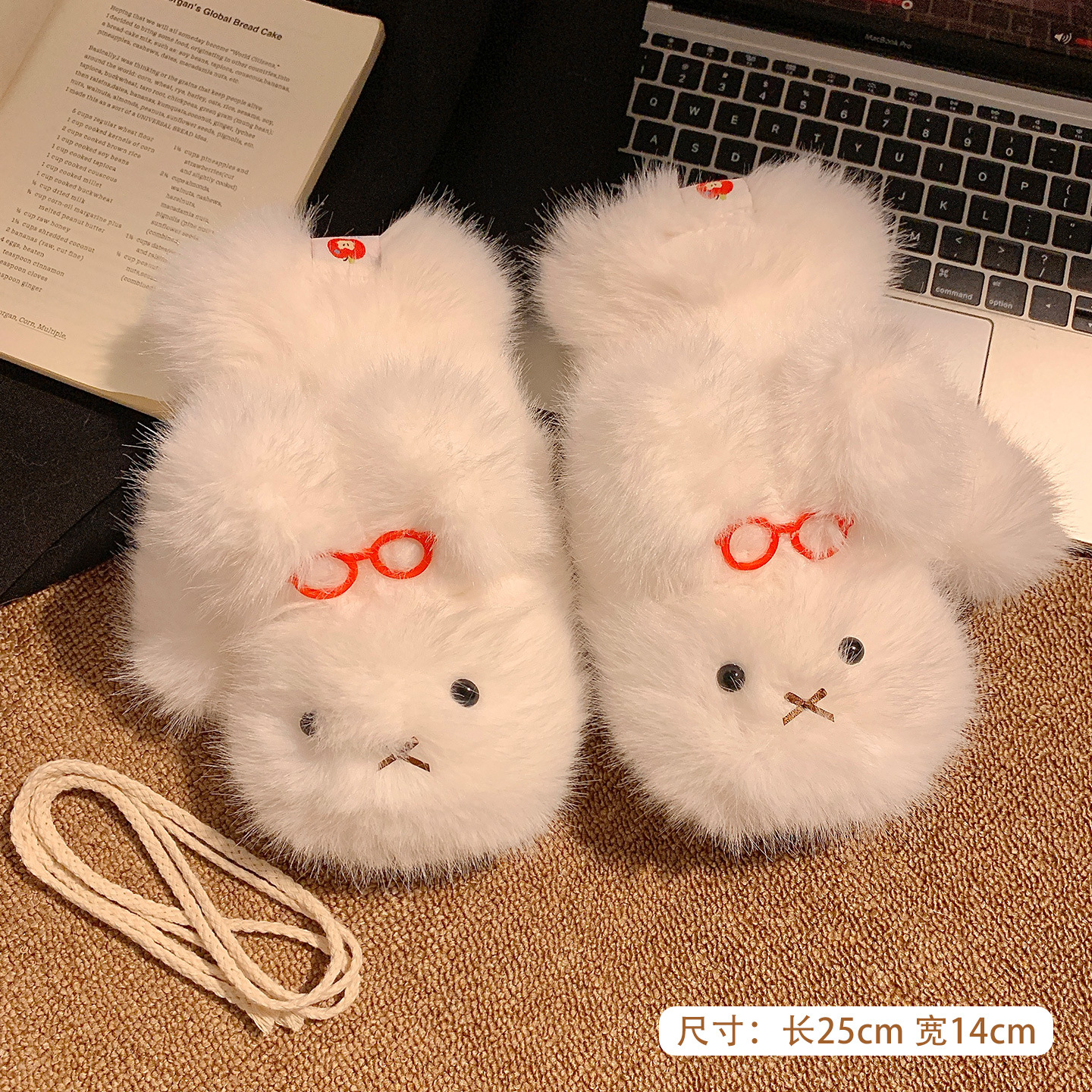 Guantes de conejo de lana de invierno caliente para mujeres guantes de bicicleta de invierno de guantes de ciclismo de lana adorable y grueso