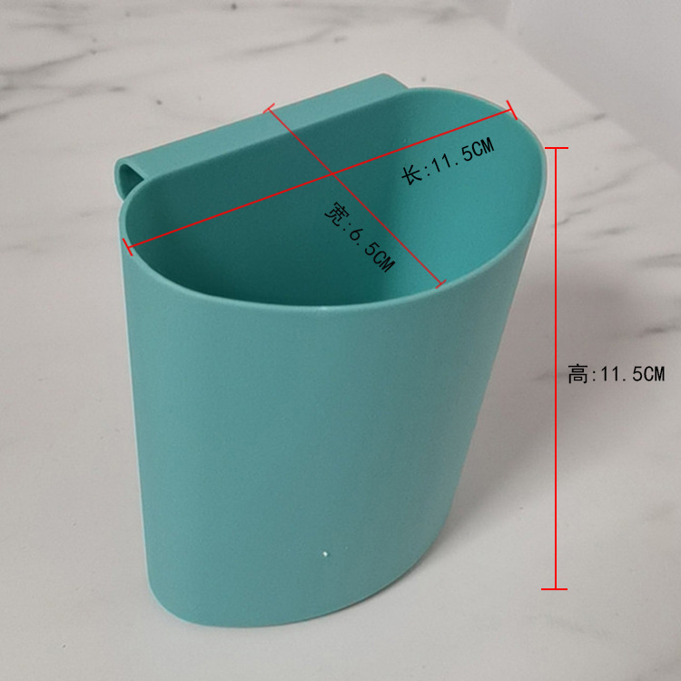 Pequeño carrito de almacenamiento en rack pegatinas pequeña cesta colgante cesta de almacenamiento cocina vajilla misceláneas pequeño cubo colgante de plástico de escritorio bote de basura