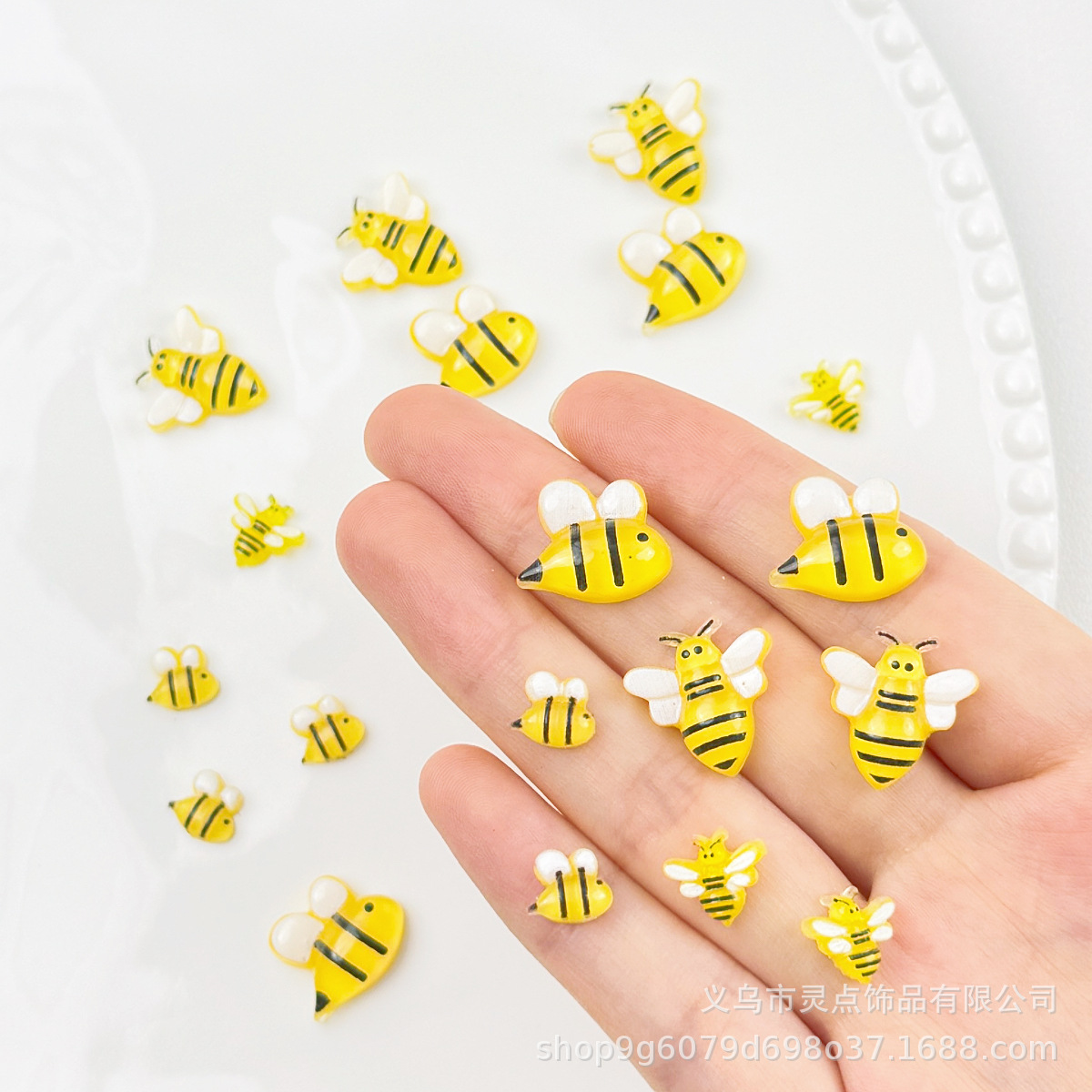 국경 3 차원 노란색 큰 스몰 사이즈 벌 네일 쥬얼리 diy 네일 네일 네일 곤충 네일 장식 패치 착용
