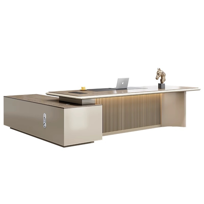 Mesa de jefe de lujo de alta gama, mesa de oficina del presidente, mesa de oficina moderna simple, mesa de gerente de fábrica directa
