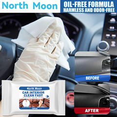 North Moon Car Interior Cleaning Wipes, Water-Free Leather Dashboard and Seat Cleaning, Fast Stain Removal