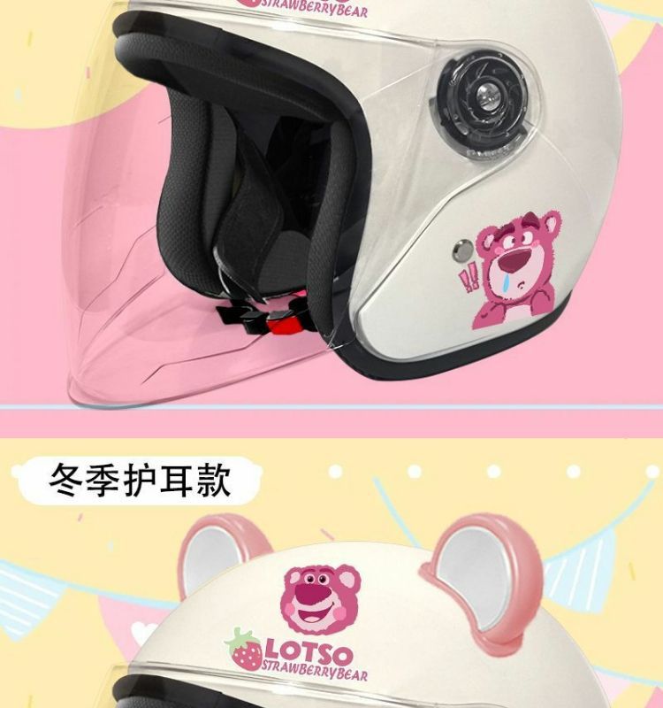 3C Half Helmet Electric Vehicle Helmet Women's Winter Earmuffs