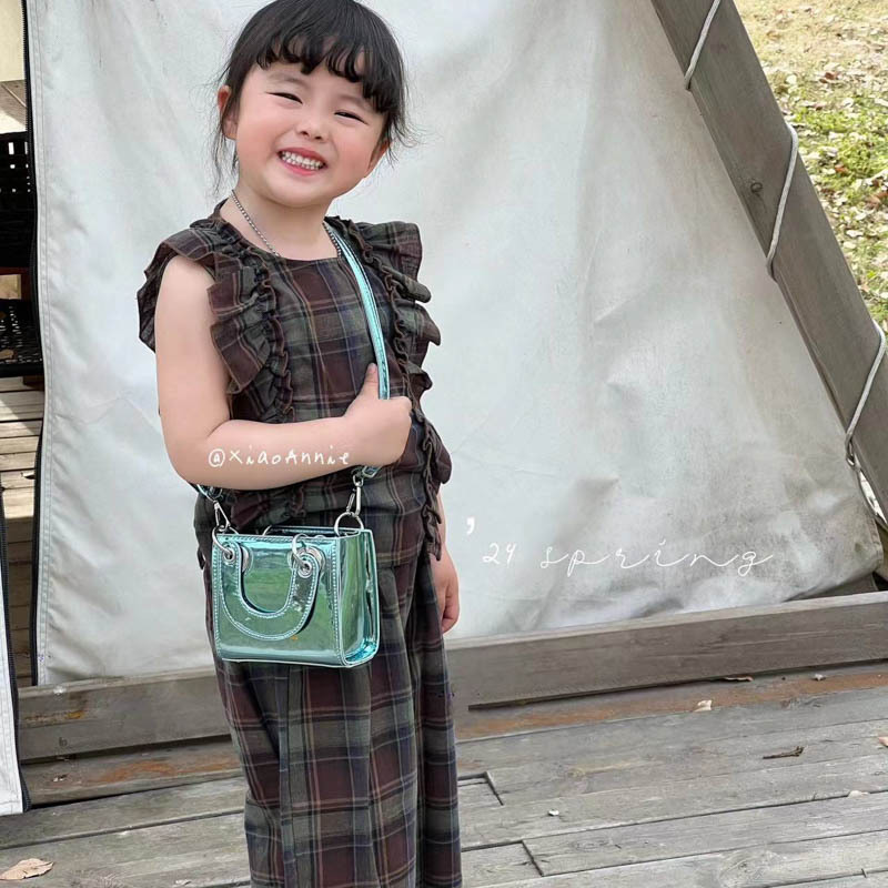 Jardín de infantes nuevo bolso de mochila de estilo esmaltado, bolso cuadrado para niños y niñas, bolso de color sólido para niños