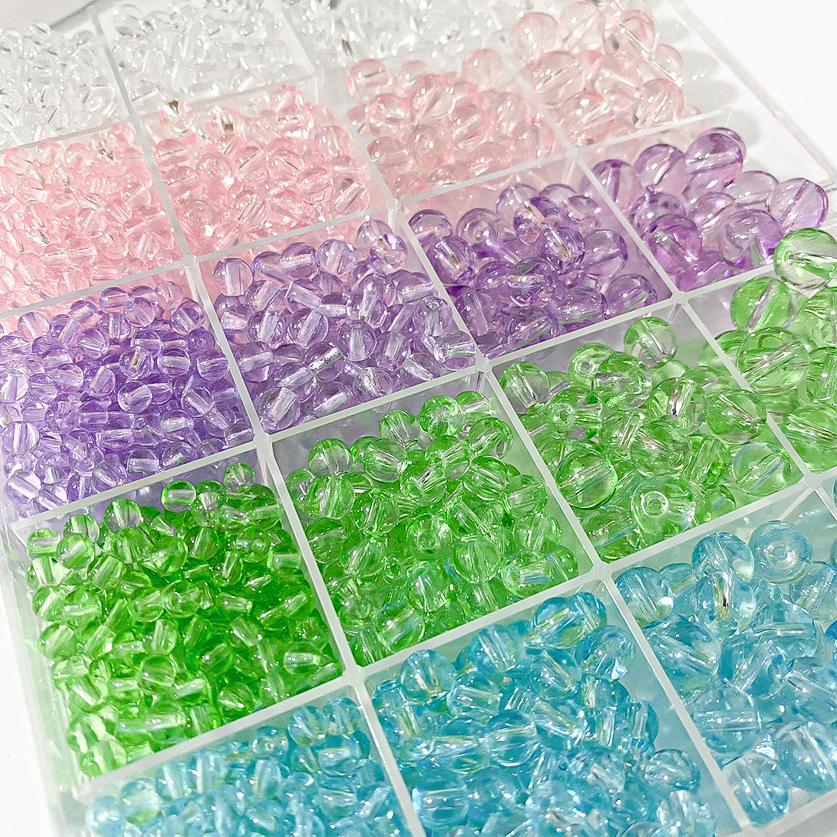 4-10mm水晶珠子玻璃珠手工diy饰品配件手串串珠手链琉璃珠散珠