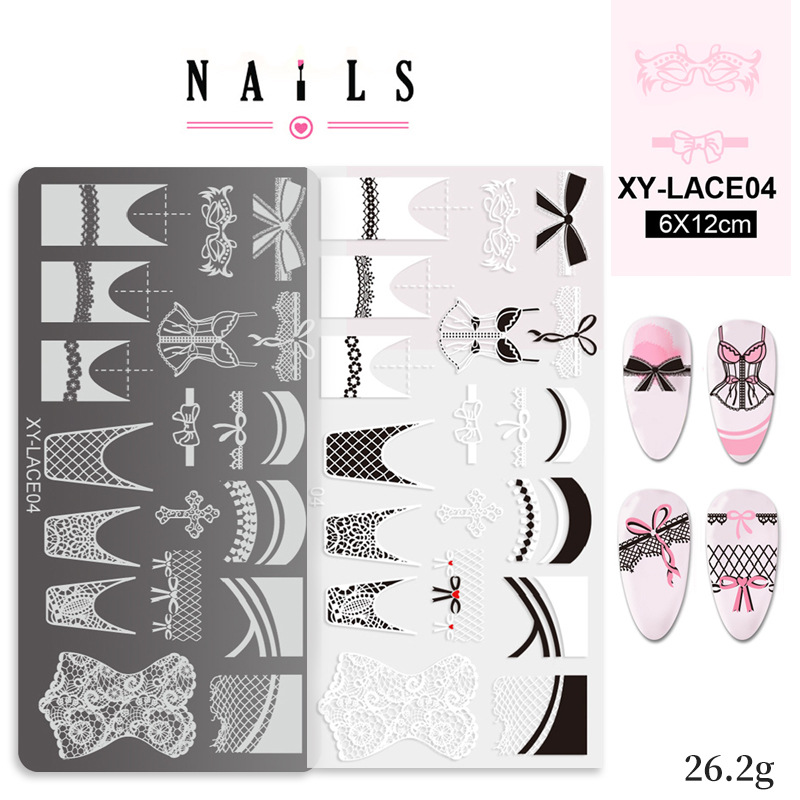 Impresión de acero de manicura con película azul de acero de encaje de transferencia de plantilla de impresión de encaje herramientas de manicura