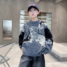 男童冬季加厚毛衣2025新款男孩冬装针织衫中大童秋冬款打底衫洋气