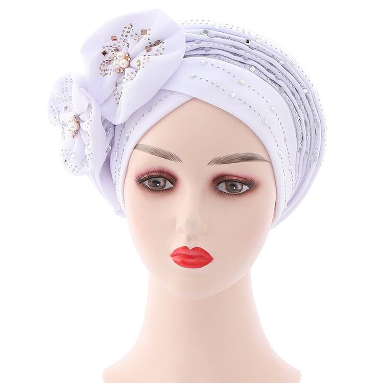 Women's Retro Flower Imitation Pearl Rhinestone Nationality-featured Cap display picture 6