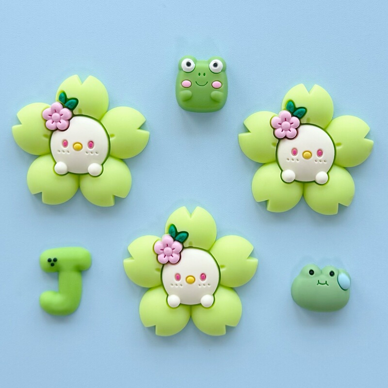 PVC ソフトプラスチックジュエリー DIY アクセサリーかわいい漫画の花カラフルなひまわり冷蔵庫マグネット靴電話ケース装飾|undefined