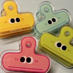 Funny Expression Clip Cute Ins Style Acrylic Pp Stationery Test Paper Folder Student Girl Note Photo Clip