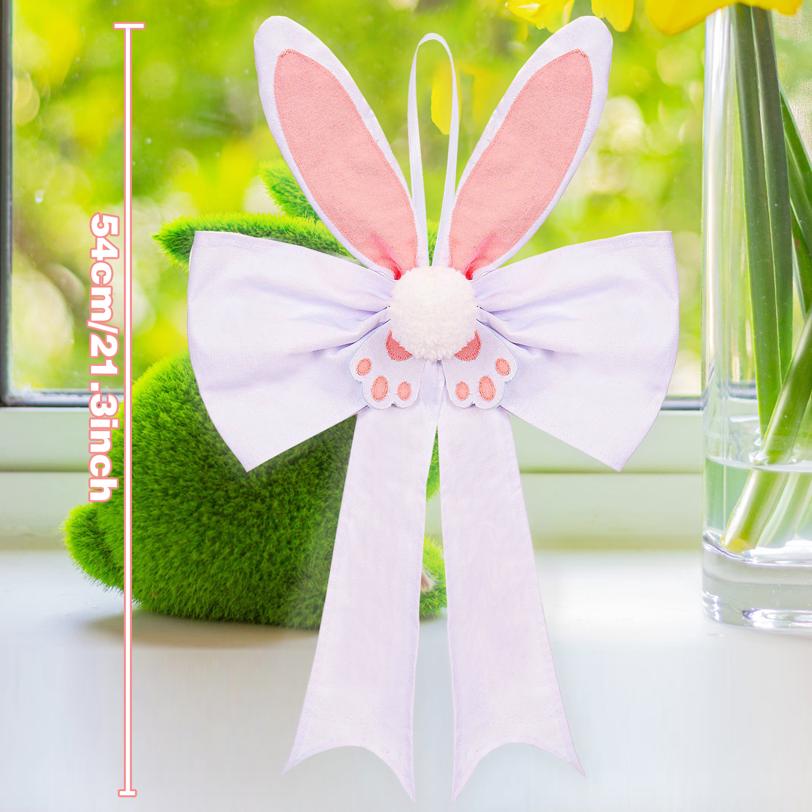 Transfronterizo nuevos adornos de Pascua con luz luminosa Orejas de conejo colgante puerta ventana decoraciones pequeño regalo