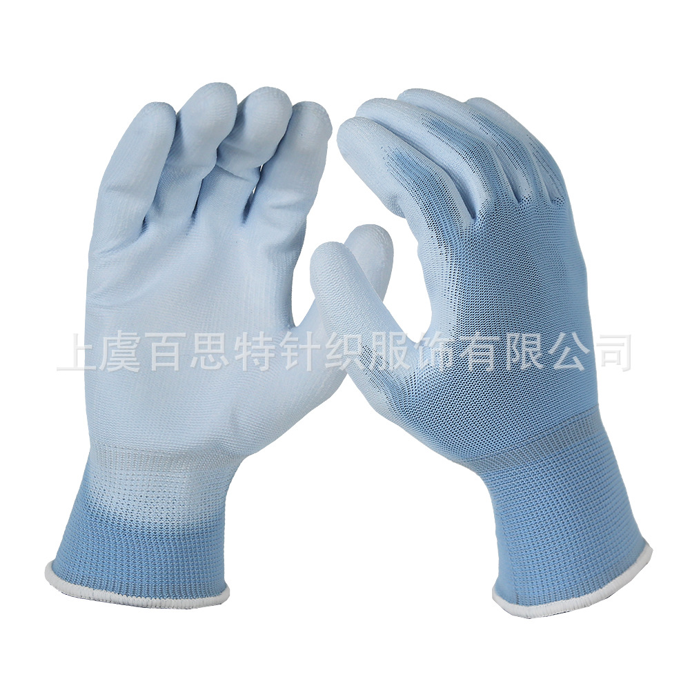 耐用轻便普通杂货手套13针PU涂层手套防滑抗油和手部保护厂家直供