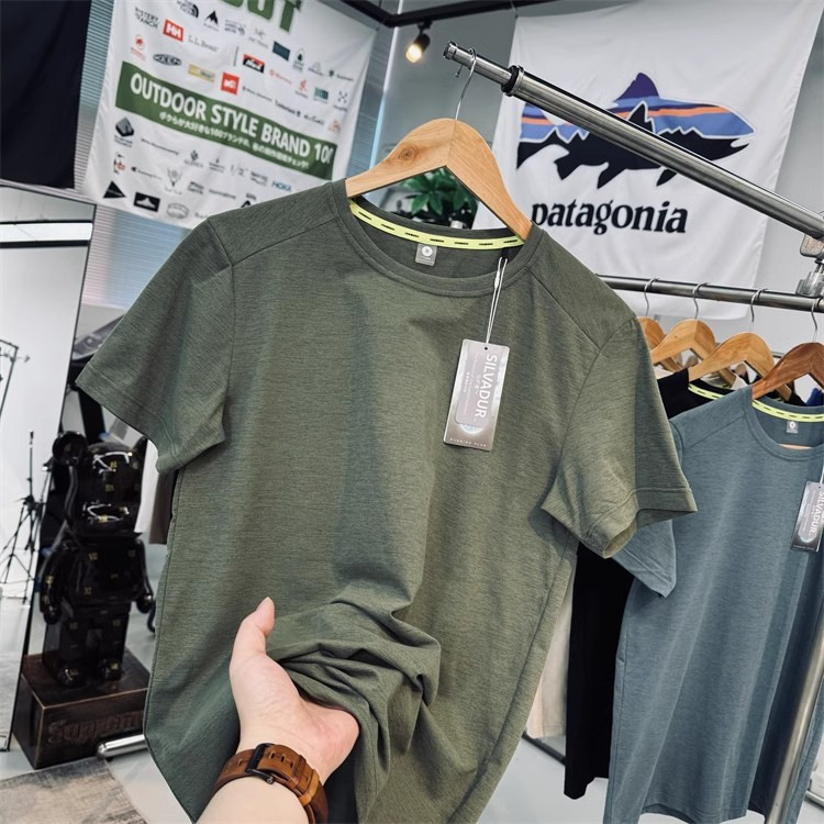 Dijia style! Antimicrobial Deodorant Cotton Sense Technology Fabric Men's and Women's Sports Outdoor Round Neck Short-sleeved Quick-drying T-shirt