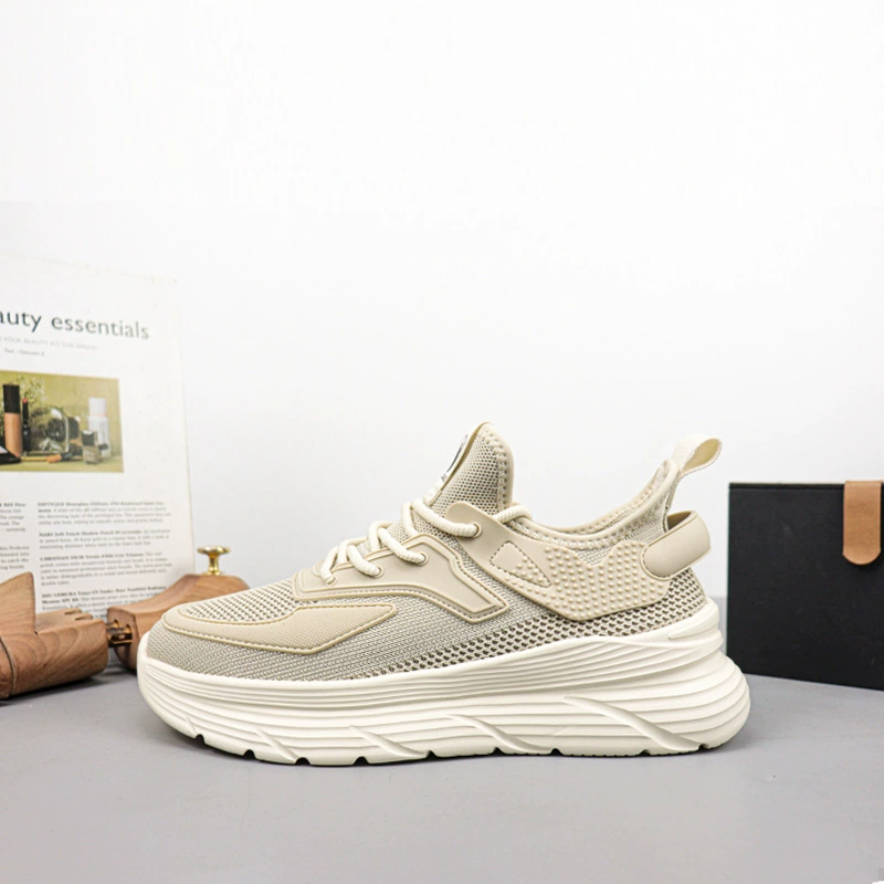 7081688 Fashion Solid Color Lace Up Breathable Fly Knitted Shoes 2024 Summer New Casual Shoes Men's Shoes Wholesale