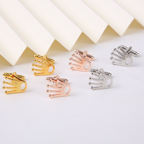 Amazon AliExpress copper creative crown tuxedo cufflinks French business shirt cufflinks wholesale