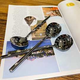 不锈钢勺子高颜值餐具长柄汤勺家用雪糕电饭锅甜品拌饭调羹西餐勺