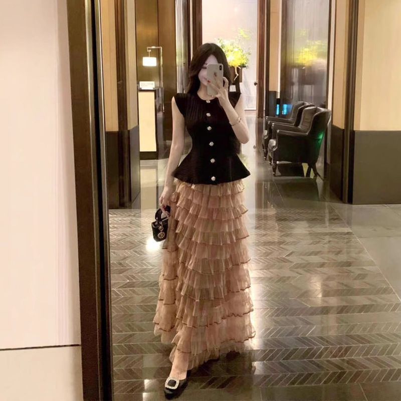 気質ラインストーンスリムノースリーブTシャツレディース夏タイトウエストニットデザインスリムで多用途のホットガールトップ|undefined