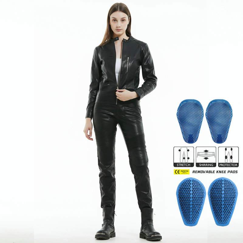 VOLERO motorcycle riding pants women's casual vintage motorcycle anti-fall pants Knight waterproof pants leather pants silicone protective gear