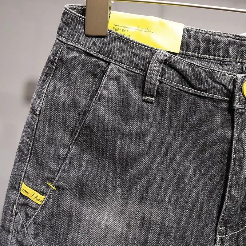 Short d'été fin pour hommes, marque de mode 2024, nouvelle poche diagonale, version coréenne, slim fit, pantalon élastique cinq quarts, tendance_voghion.com