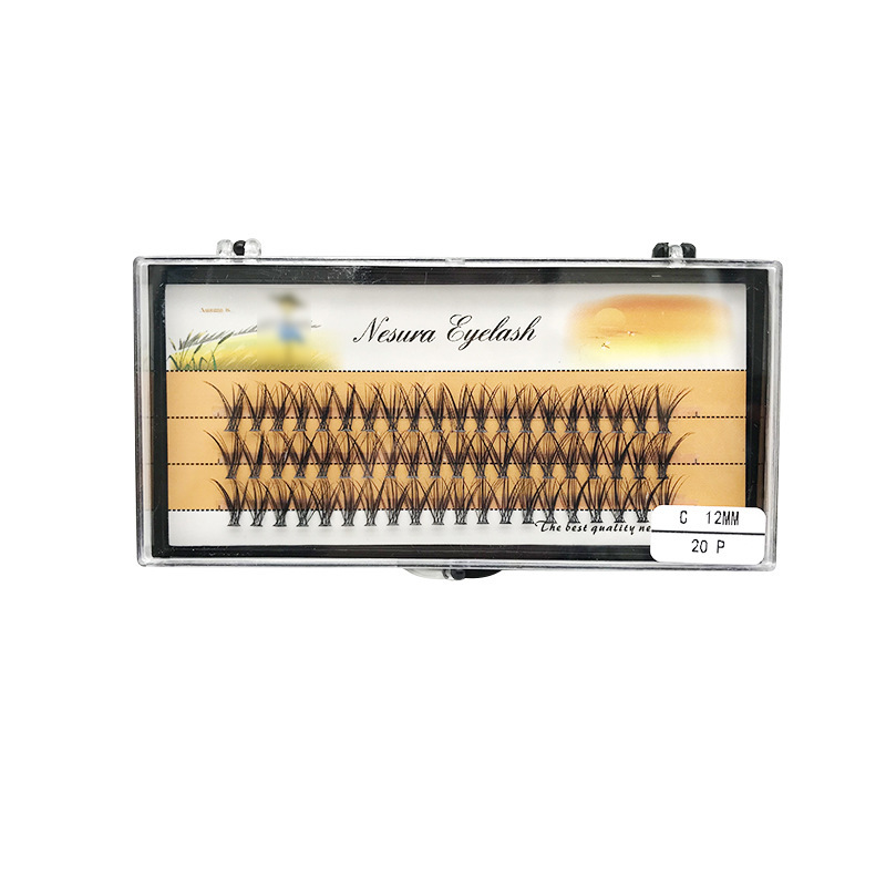 10D parillas falsas de espantallas, un solo racimo de injerto de pelo autoadhesivo en caliente, perezoso natural, parillas de imitación de ojos, gran capacidad