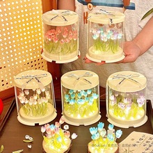 新款创意郁金香小夜灯手工diy材料包蛋糕盒浪漫花海氛围灯高颜值