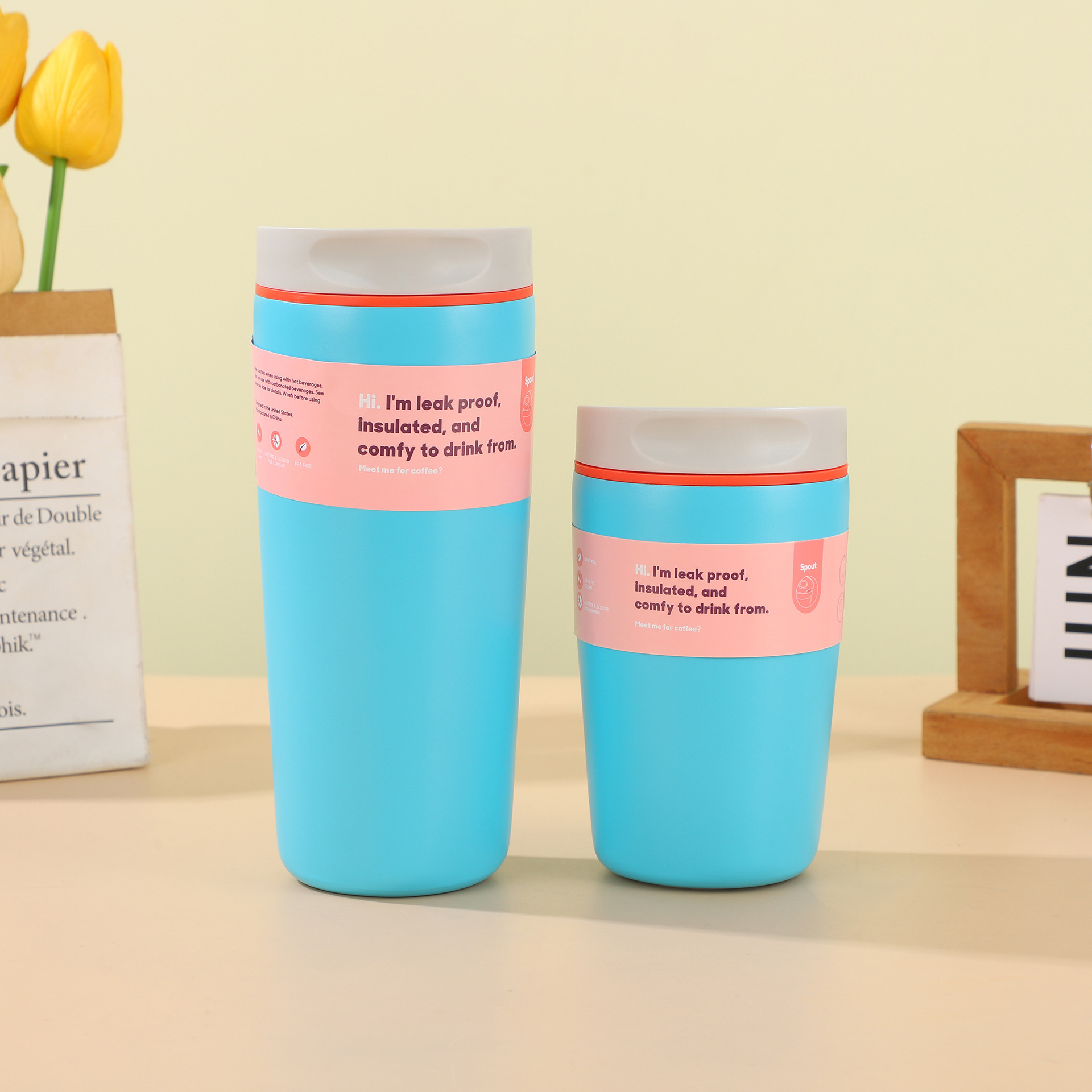 Nuevo Amazon owala la misma taza de café 304 taza de acero inoxidable taza de agua portátil para niñas de oficina