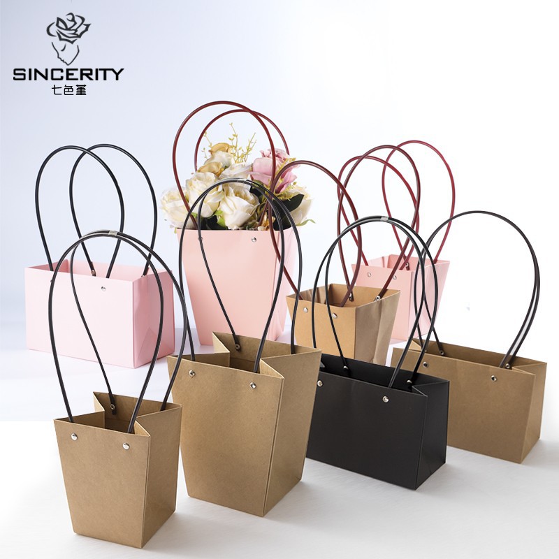 Bolso de embalaje de flores bolso impermeable de papel Kraft bolsa de embalaje pequeño ramo caja de embalaje flor bolsa de embalaje