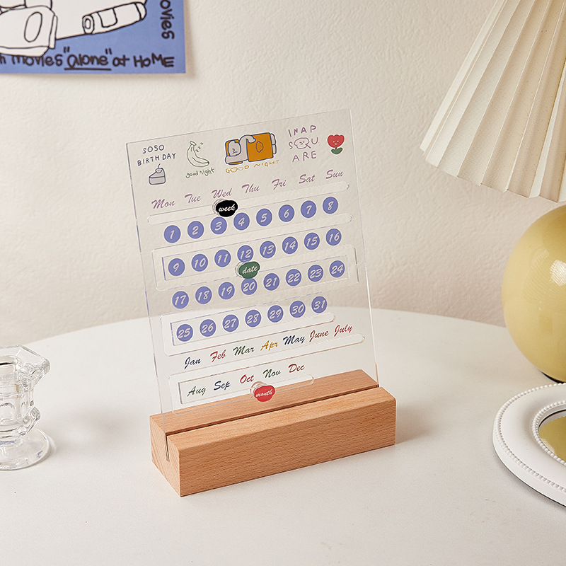 2025 Cool Dog Acrylic Desk Calendar Wind Calendar Perpetual Decoración de escritorio Calendario de nicho de diseño