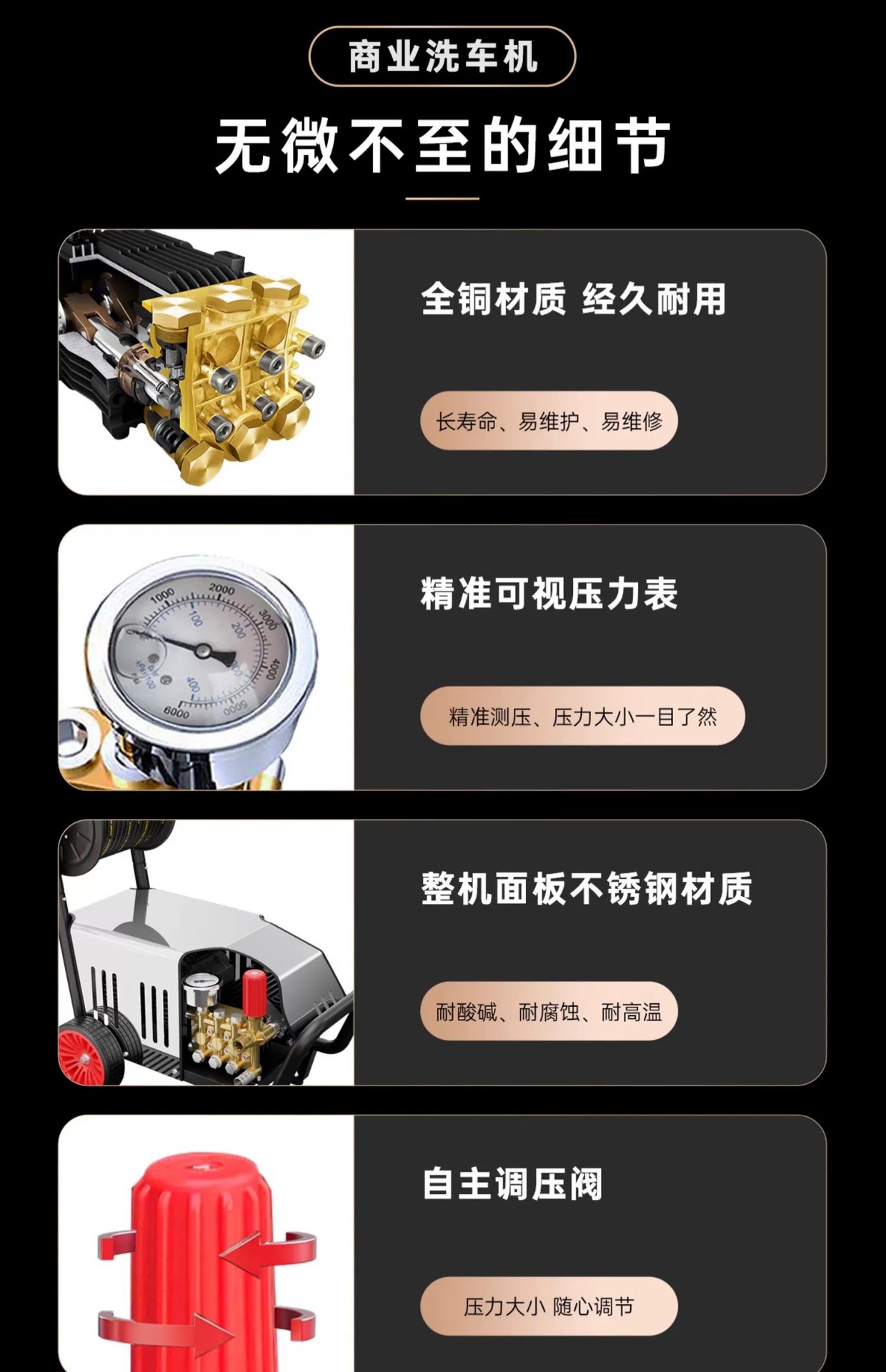 Black Cat High-Pressure Car Washer 220V Household High-Power Water Gun Car Wash Pump Car Wash Shop Cleaning Machine Commercial Use