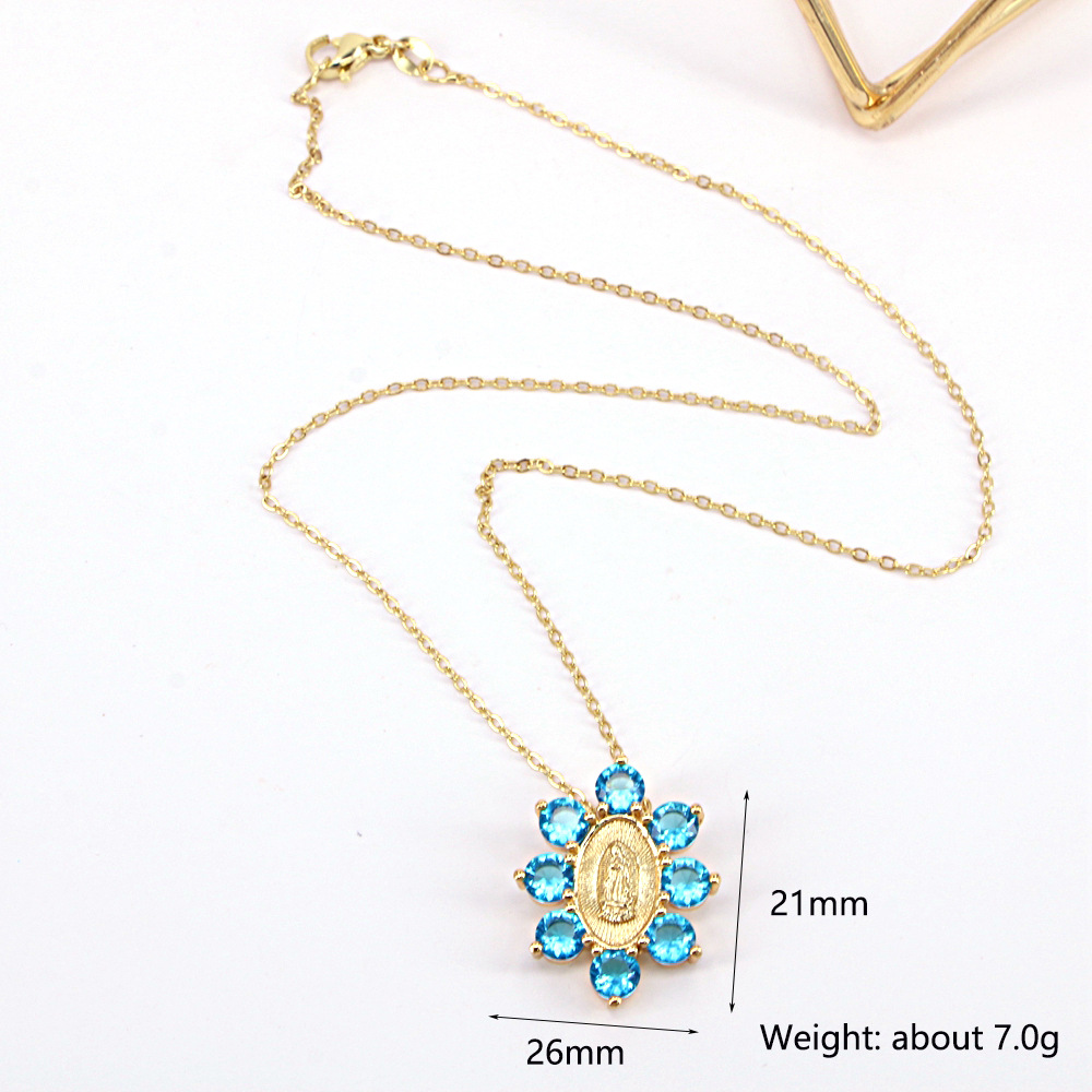 New Fashion Ornament Gold Plated Inlaid Zirconium Geometric Pendant Necklace display picture 1